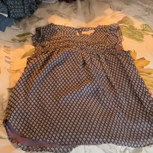 Loft sleeveless blouse purple geometric print